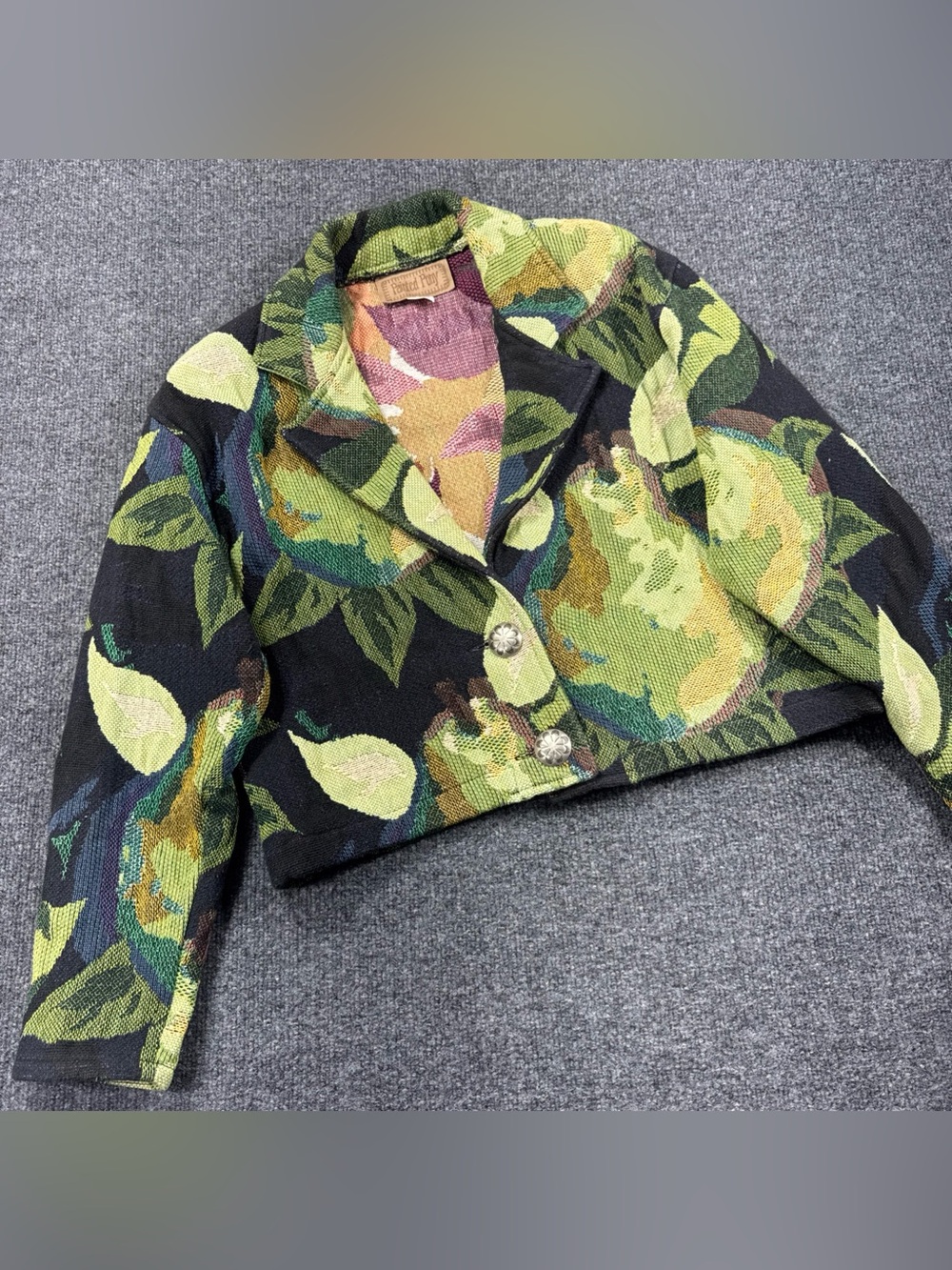 Vintage Painted Pony Jacket  Green Tapestry Large